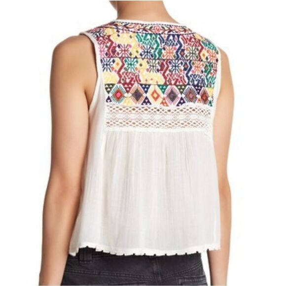 Free People Ivory Lohri Peasant Top Sz XS - Picture 4 of 8